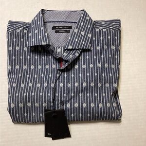 Bugatchi Men’s Short Sleeve Button Down Size Cotton XL NWT